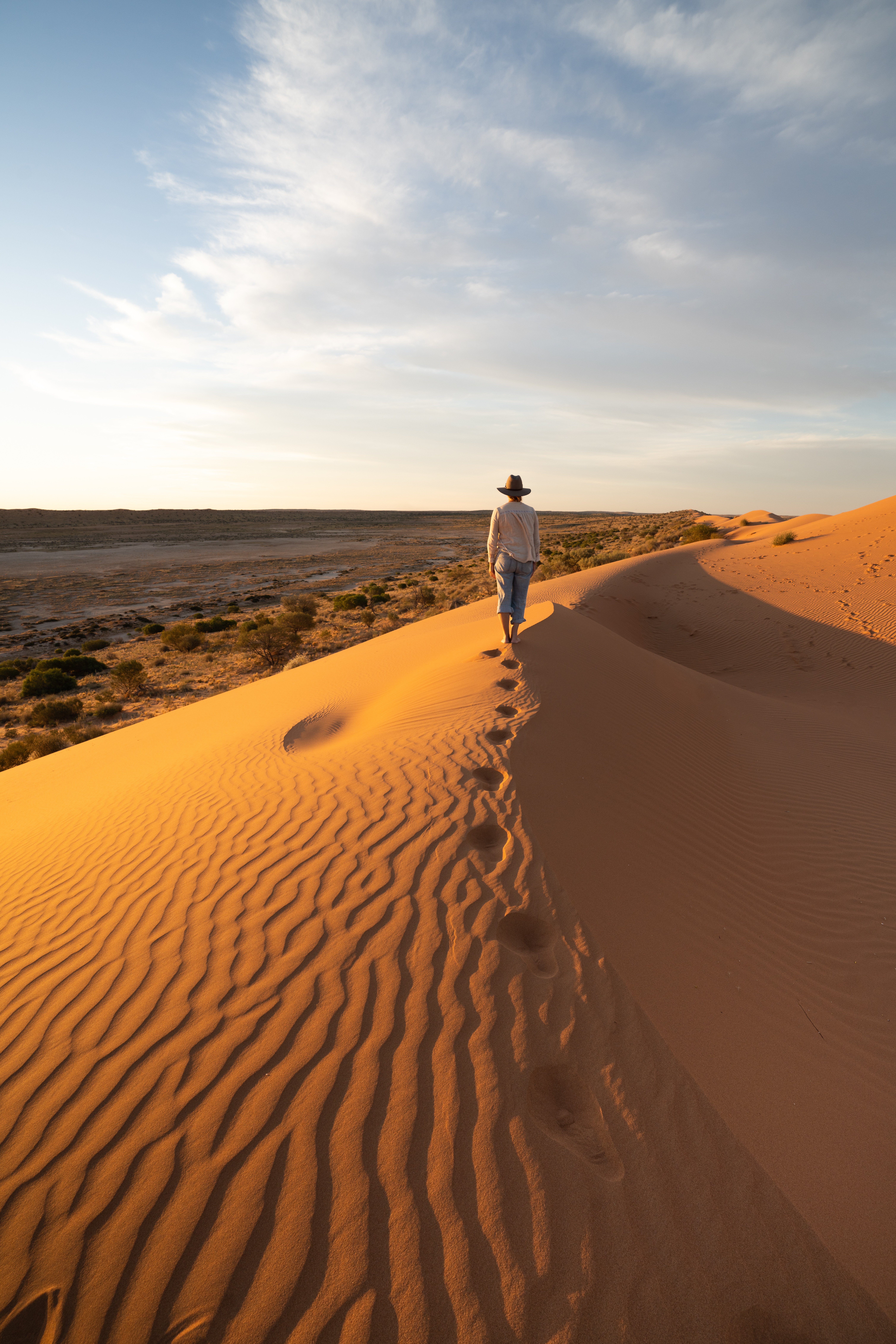 Walking on sand dunes